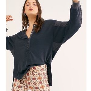 Free People WE THE FREE Back at it Henley Top